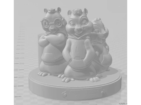 Bonecos 3d style manga anime alvin chipmunks e os esquilos style caricato 3D Print Model