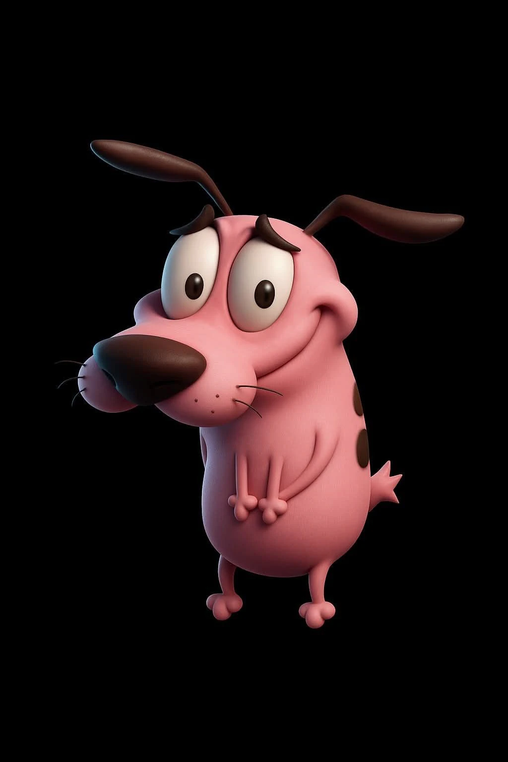 Bonecos 3d style manga anime Courage the Cowardly Dog style caricato 3D Print Model .c4d .max .obj .3ds .fbx .stl .blend 