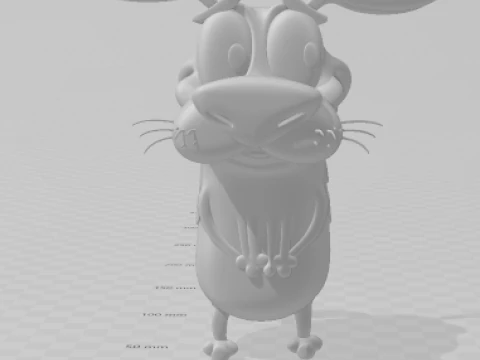 Bonecos 3d style manga anime Courage the Cowardly Dog style caricato 3D Print Model
