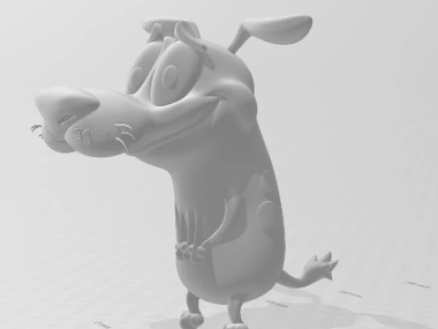Bonecos 3d style manga anime Courage the Cowardly Dog style caricato 3D Print Model