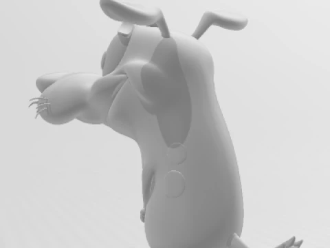 Bonecos 3d style manga anime Courage the Cowardly Dog style caricato 3D Print Model