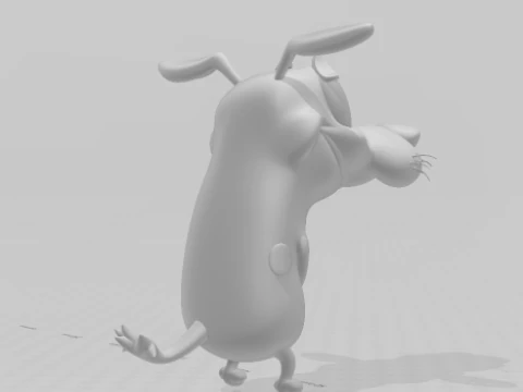 Bonecos 3d style manga anime Courage the Cowardly Dog style caricato 3D Print Model
