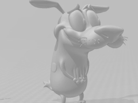 Bonecos 3d style manga anime Courage the Cowardly Dog style caricato 3D Print Model
