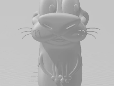 Bonecos 3d style manga anime Courage the Cowardly Dog style caricato 3D Print Model