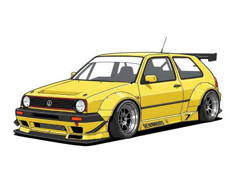 Bonecos 3D styl manga anime golf gti caricato w stylu Model do druku 3D