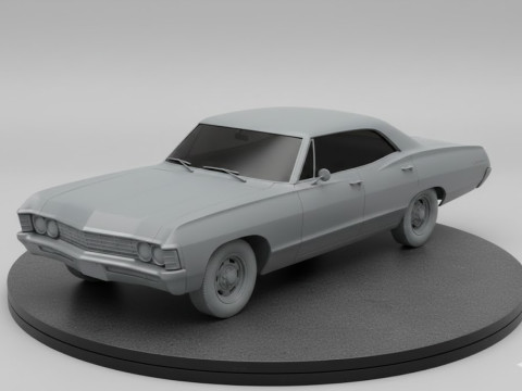 Bonecos 3d style manga anime car impala style caricato 3D Print Model