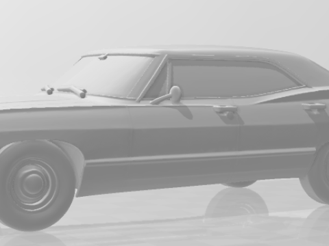 Bonecos 3d style manga anime car impala style caricato 3D Print Model