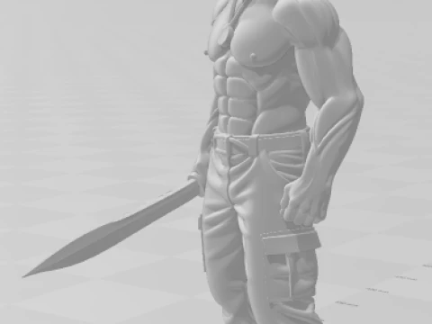 Bonecos 3d style manga anime john rambo stalone style caricato 3D Print Model