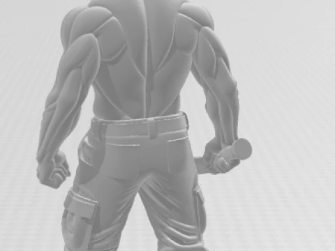 Bonecos 3d style manga anime john rambo stalone style caricato 3D Print Model
