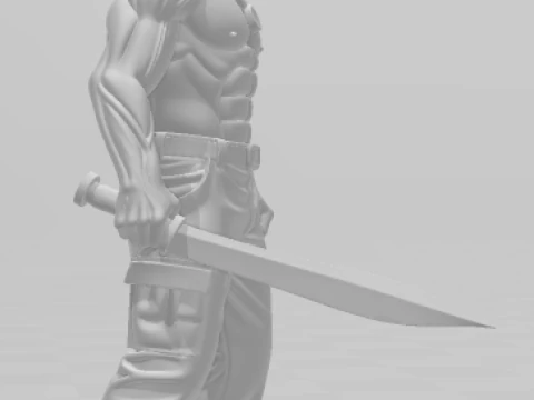 Bonecos 3d style manga anime john rambo stalone style caricato 3D Print Model