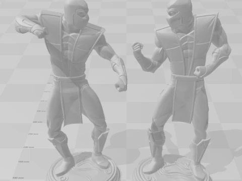 Bonecos 3d style manga anime ninja mortal kombat style caricato 3D Print Model