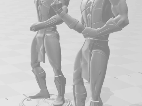 Bonecos 3d style manga anime ninja mortal kombat style caricato 3D Print Model