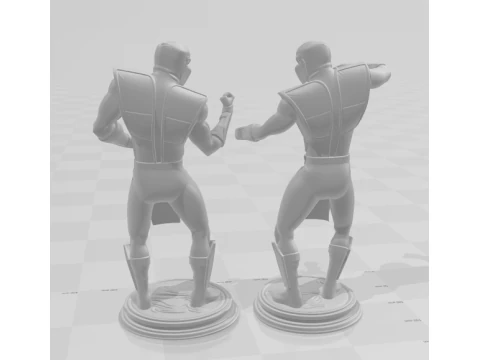 Bonecos 3d style manga anime ninja mortal kombat style caricato 3D Print Model