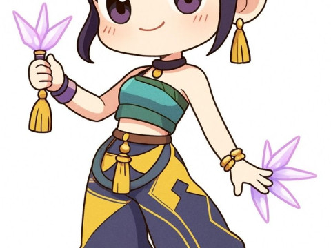 Bonecos estilo 3d mang&aacute; anime guerreiro kpop estilo zoey caricato Modelo de Impressão 3D