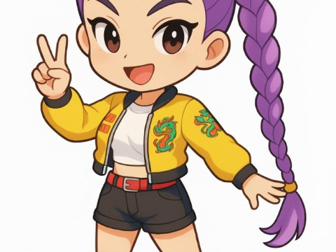 Bonecos estilo 3d mang&aacute; anime guerreiro kpop estilo rumi caricato Modelo de Impressão 3D