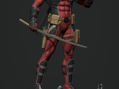 Bonecos estilo 3d mang&aacute; anime estilo deadpool caricato Modelo de Impressão 3D