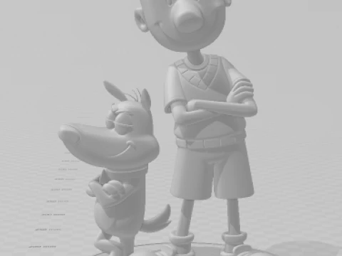 Bonecos 3d style manga anime doug caricato 3D Print Model