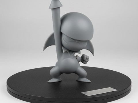 Bonecos 3d style manga anime kick buttowisk caricato Modello di stampa 3D