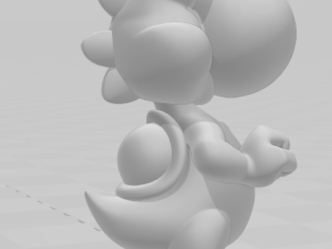 Bonecos style 3D manga anime yoshi super mario caricato Modèles 3D en vedette