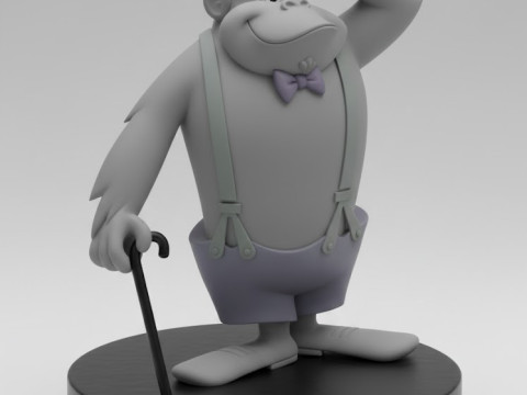 Bonecos 3d style manga anime maguila gorila caricato Modello di stampa 3D