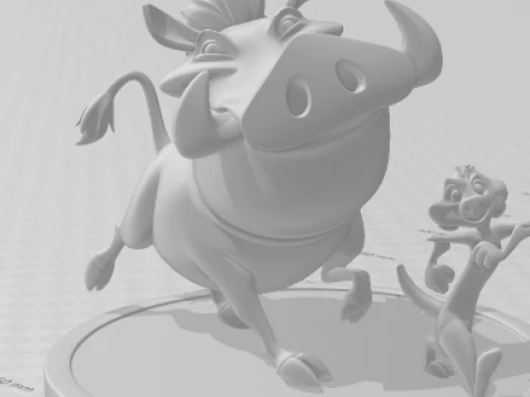 Manga anime gaya 3d Bonecos timao e pumba king lyon caricato Model Cetak 3D