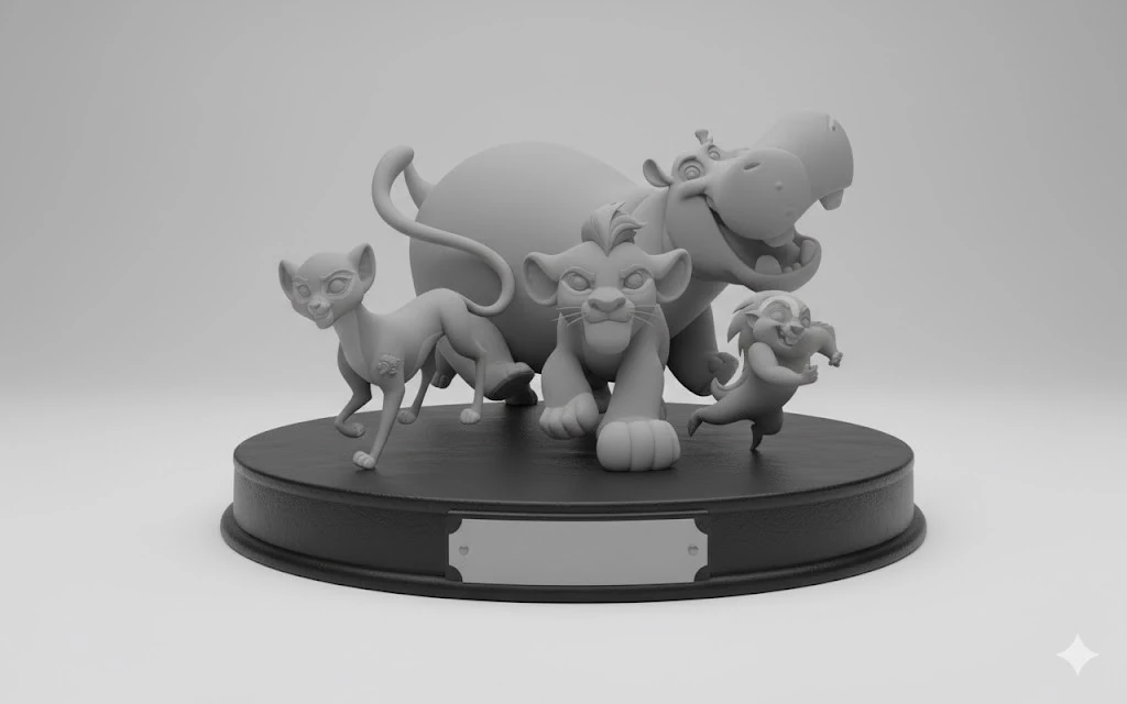 Bonecos 3d gaya manga anime penjaga lyon king lyon guarda leao caricato Model Cetak 3D .c4d .max .obj .3ds .fbx .stl .blend 