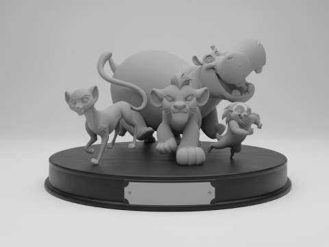 Bonecos 3d style manga anime guard lyon king lyon guarda leao caricato Modello di stampa 3D