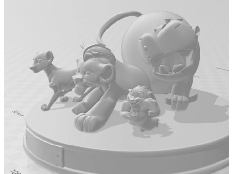 Bonecos 3d gaya manga anime penjaga lyon king lyon guarda leao caricato Model Cetak 3D