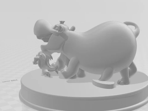 Bonecos 3d gaya manga anime penjaga lyon king lyon guarda leao caricato Model Cetak 3D