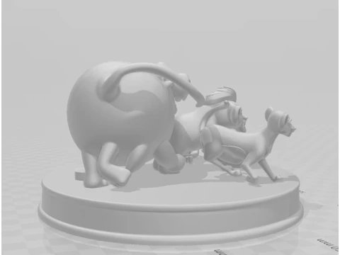 Bonecos 3d gaya manga anime penjaga lyon king lyon guarda leao caricato Model Cetak 3D
