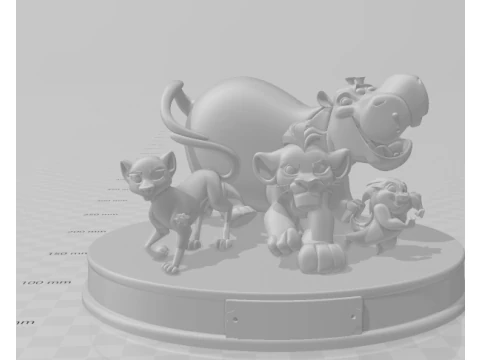 Bonecos 3d gaya manga anime penjaga lyon king lyon guarda leao caricato Model Cetak 3D