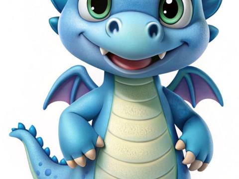 Bonecos 3d style manga anime blue dragon caricato Modello di stampa 3D