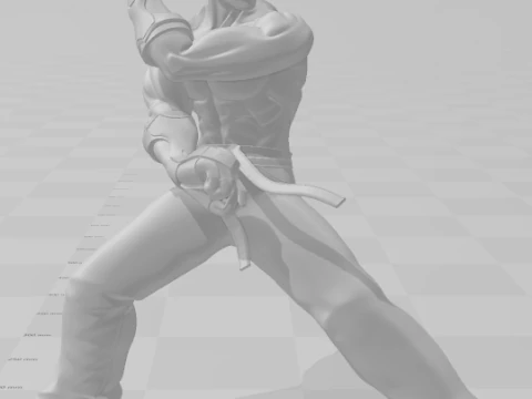 Bonecos 3d style manga anime jin tekken caricato 3D Print Model