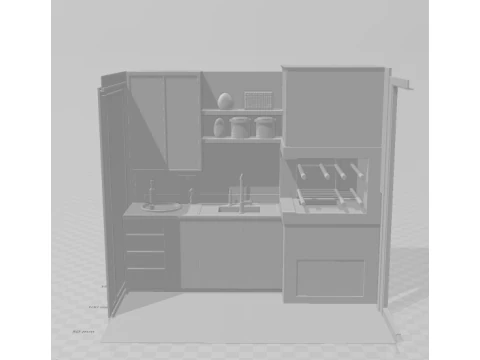 Bonecos 3D-Stil Manga Anime H&auml;user Casas Objetos Haushaltsger&auml;te Caricato 3D Druckmodell