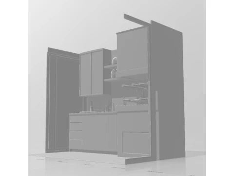 Bonecos 3D-Stil Manga Anime H&auml;user Casas Objetos Haushaltsger&auml;te Caricato 3D Druckmodell