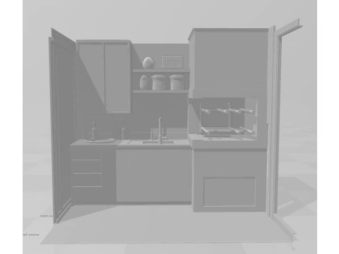 Bonecos 3D-Stil Manga Anime H&auml;user Casas Objetos Haushaltsger&auml;te Caricato 3D Druckmodell
