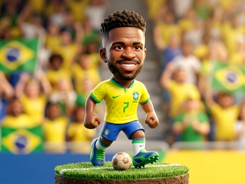Bonecos 3d style manga anime players soccer futebol copa halland harry lamine vini mbappe caricato 3D Print Model