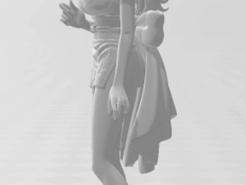 Bonecos 3d style manga anime players onipiece women girl lolli caricato 3D Print Model