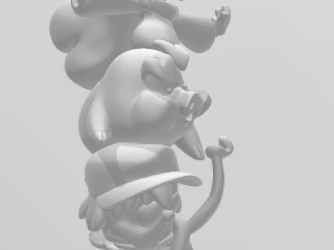 Bonecos 3d style manga anime gravity falls caricato 3D Print Model