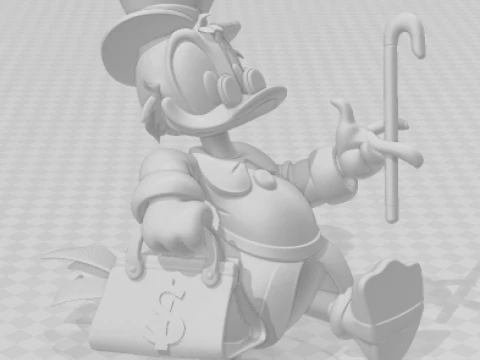Bonecos 3d style manga anime ducktales tio patinhas caricato 3D Print Model