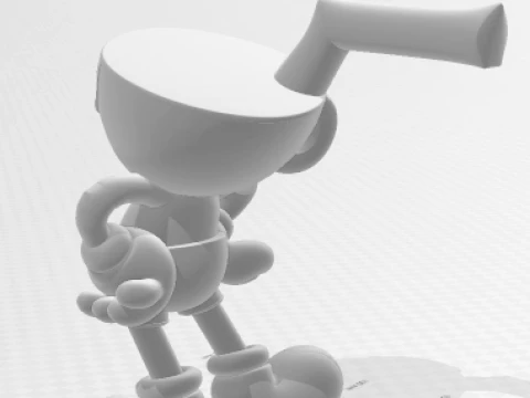 Bonecos 3d style manga anime cuphead caricato 3D Print Model