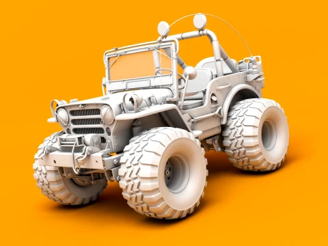 Bonecos 3d style manga anime auto camion barca jeep caricato Modello di stampa 3D