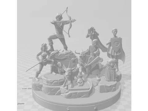 Bonecos 3d style manga anime dungeons e dragons caverna dragao caricato 3D Print Model