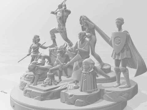 Bonecos 3d style manga anime dungeons e dragons caverna dragao caricato 3D Print Model