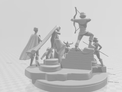 Bonecos 3d style manga anime dungeons e dragons caverna dragao caricato 3D Print Model
