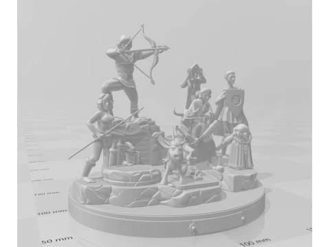 Bonecos 3d style manga anime dungeons e dragons caverna dragao caricato 3D Print Model