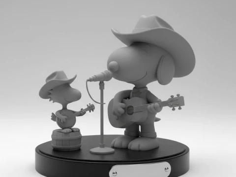 Bonecos estilo 3d manga anime snoopy dog caricato Modelo de impresión 3D