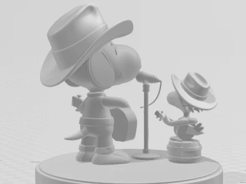 Bonecos 3d style manga anime snoopy dog caricato 3D Print Model