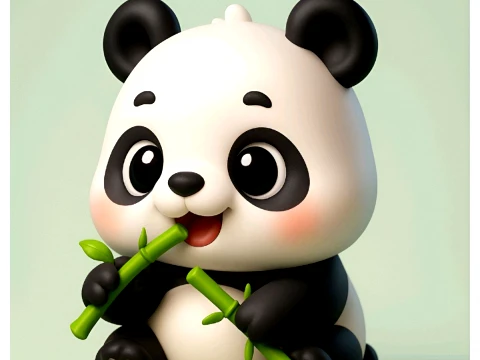 Bonecos estilo 3d manga anime panda caricato Modelo de impresión 3D