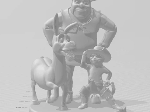 Bonecos 3d style manga anime sherk shrek caricato 3D Print Model